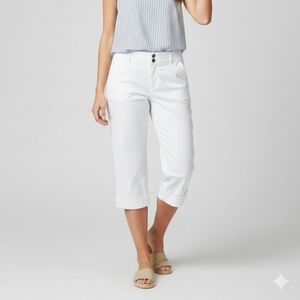 Covington Petite White Cuffed Capri Pants SZ 16P